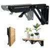2 Pack Folding Shelf Brackets, Collapsible Shelf Brackets Heavy Duty,