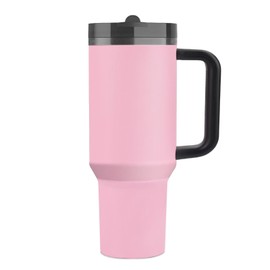 ZJT 40 oz Tumbler with Handle Quenchers ProTour Detachable Flip Straw Lid Tumbler,Vacuum Insulated Tumblers with Top Leak Proof Lids and Flip Straw,Reusable Insulated Cup(Massey Powder)