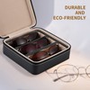 ROSELLE Eyewear Travel Case for women men, Luxury leather 3-Slot