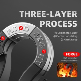 AUTOBOTS D Ring Shackles D Rings Heavy Duty 66138lb Break Strength with 7/8 Pin Tow Hooks for Towing & Off Road Recovery Accessories Black