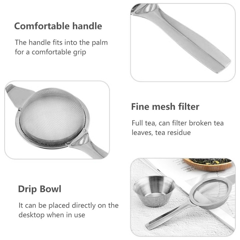 Oiieco Tea Filter, 3 Pcs Stainless Steel Tea Strainer Creative