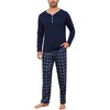 Irdcomps Men's Long Pyjamas Cotton Sleepwear Set Men's Checked with