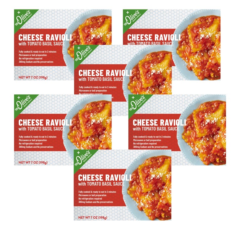Miss Olives Cheese Ravioli, Shelf Stable, Low Sodium Ready Meal,