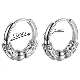 Visxcnu Hoop Earrings Medical Stainless Steel Vintage Perforated Cartilage Jewellery Hoop Earrings Suitable for Earrings Hypoallergenic Silver Men and Women Punk Hip Hop, Metal