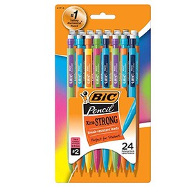 BIC Xtra-Strong Mechanical Pencil, Colorful Barrel, Thick Point (0.9mm), 24-Count, 2 Pack