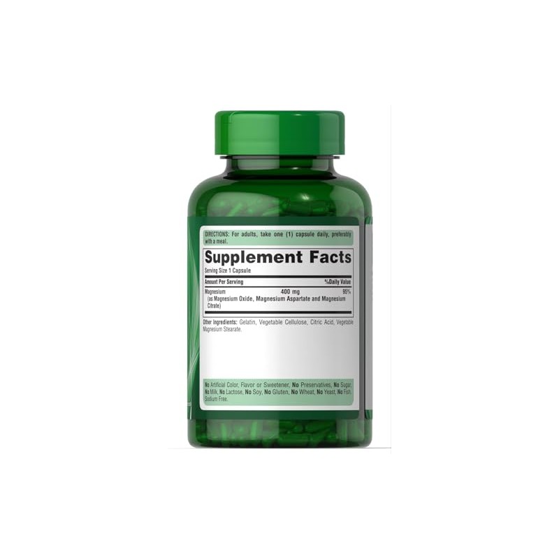 Puritan Pride Complejo Triple Magnesio 400mg 120 Cápsulas Rápidas