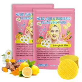 Shefave Turmeric Kojic Acid Pads, 80PCS Kojic Säure Cleansing Pads, Peeling Kojisäure & Kurkuma Cleansing Pads, Verbessern Sie stumpfe Haut/Gleichgewicht zwischen Öl und Wasser der Haut