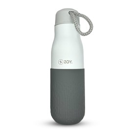 Water Bottle with Silicone Sleeve & Leakproof Lid - 500 ML | Durable, BPA Free Double, Double Wall Insulated Stainless Steel Eco-friendly Water Bottle for Home, School, Office, Gym, & Travels (White)