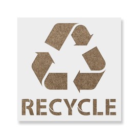 Recycle with Text Stencil - Reusable Stencils for Painting - Create DIY Recycle with Text Signs