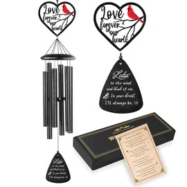 VENBEEL Memorial Sympathy Gifts, 36" Memorial Wind Chimes for Loss of Loved One, Cardinal Sympathy Wind Chimes, Bereavement Condolence Remembrance Gift for Loss of Mom Dad