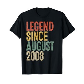 Legend 2008 17th Birthday Gifts for Boy Girl 17 Year Old T-Shirt