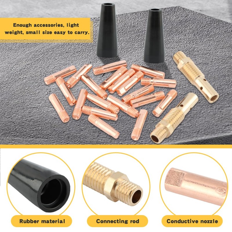 24PCS Flux Core Gasless Nozzle Welding Kit,KP1939-1 Flux Core Gasless
