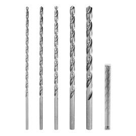 QWORK® 5 Piece Twist Drill Bit Set, 200 mm HSS Drill, Diameter 4 mm/5 mm/6 mm/8 mm/10 mm