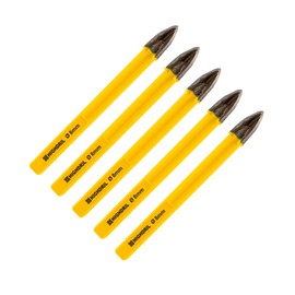 HIGHDRIL Core Drill Bit Set - 5pcs/Pack 5/16 Inch (8mm) Carbide Hole Saw Drill Kit with Triangle Shank for Wood Porcelain Tile Concrete Ceramic Plastic Marble, Locating to Drilling Holes