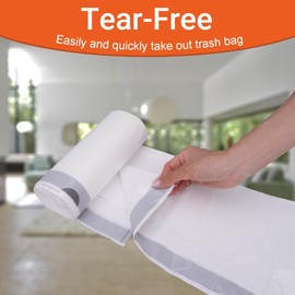 8 Gallon Code H Heavy Duty Trash Bags 1.2 Mil Heavy Duty | Reliable1st Compatible with simpleman Code H | White Drawstring (50 Count) 8 Gallon | 30-40 Liter