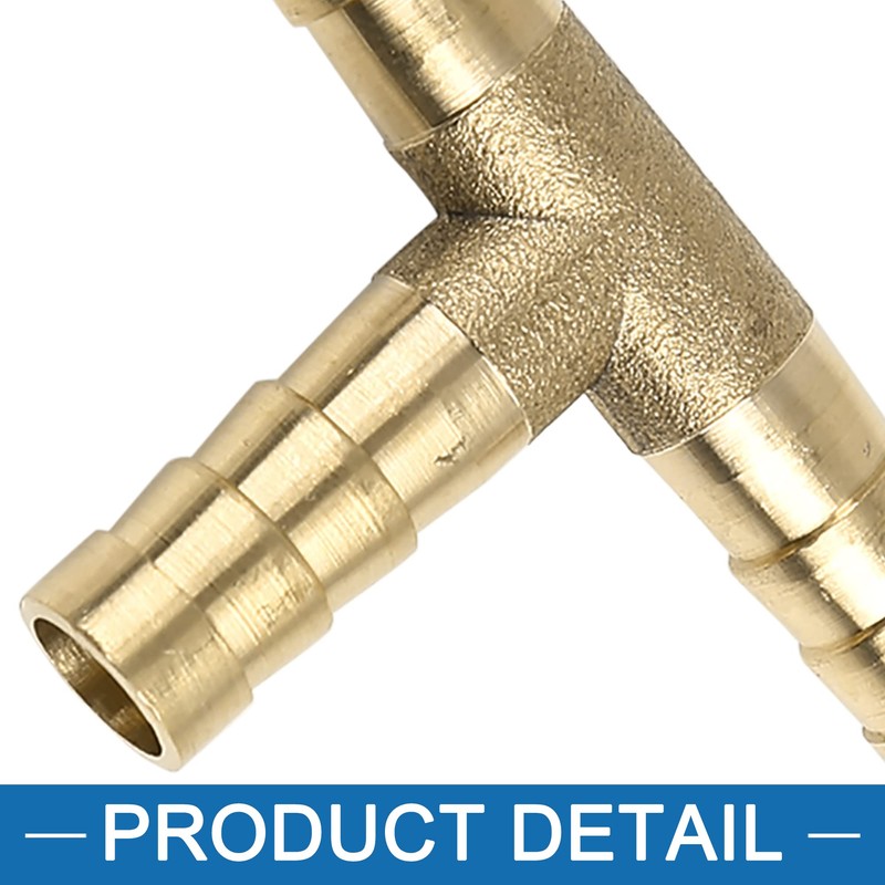 A ABSOPRO Brass Hose Barb Fitting Universal 8mm 3 Way