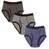 Gallo Boy's 3-Piece Brief, Top Span, Front Opening, Border, black/blue