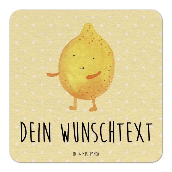 Mr. & Mrs. Panda Personalisierter Bierdeckel Beste Freunde Zitrone 100er