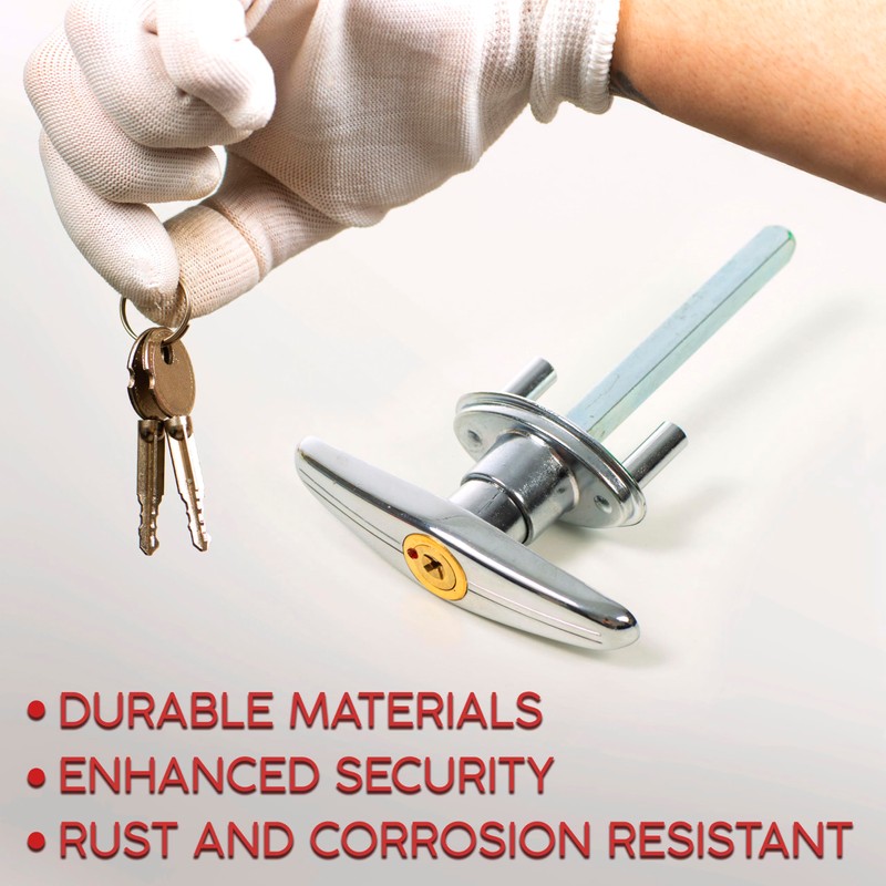 Garage Door Lock Kit, Complete Set with Spring Latch and