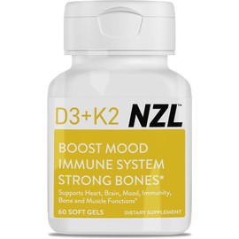 OMEGANZL NZL Vitamin D3 & K2, High Potency D3 2000IU and K2 (MK7) 80mcg, Unique Vitamin D3 from 100% New Zealand Sheep's Wool Lanolin. Cardiovascular Support & Bone Health, 60 Softgels