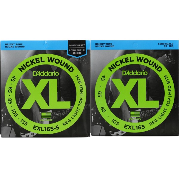 D'Addario EXL165-5 + D'Addario EXL165 Value Bundle