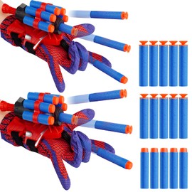 Spider Shooter Toy Kids Gift - Web Shooters for Kids Super Hero Toys with Spider Gloves Launcher Wrist Toy Set 2 Kind Soft Bullets for Boy Girl Age 4 5 6 7 8 9 10 11 12 Christmas Birthday Gifts(2Pcs)