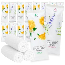 Avistar 120 toallitas húmedas prehumedecidas (frías o calientes) de 23 x 23 cm, envueltas individualmente, perfumadas, desechables, para rostro y manos. Suaves y refrescantes, ideales para viajes, spa
