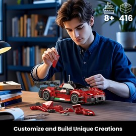 Mould King F296 Classic Sports Car Building Kits, MOC Racing Car Toys Model, Vehicle Blocks Set Suitable for Boys to Build, House Decoration Gifts for Kids and Adults 27087 (416 Pcs)