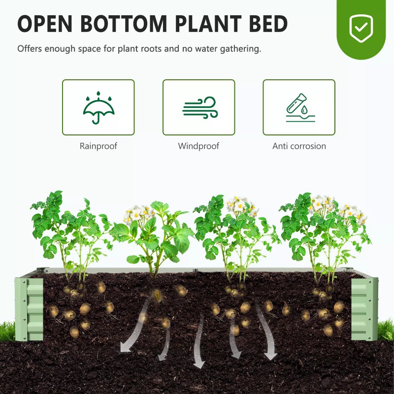 SLSY Galvanized Raised Garden Bed with 85in Tall Garden Trellis