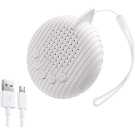 White Noise Machine, Xkey Portable Sound Machine with 10 Natural Soothing Sounds 3 Timers, Compact Sleep Sound Machine with Volume Control Powered by USB, White Hanging Sound Machine (A)