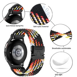 Issinlky 18 mm, 20 mm, 22 mm, nylon braided bracelet, quick release replacement elastic bracelet for women and men, 22 mm