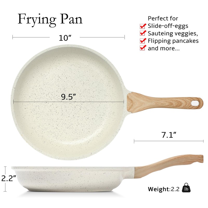 ESLITE LIFE Nonstick Ceramic Frying Pan Skillet, Non-Toxic Egg Omelette