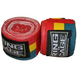 RING TO CAGE Handwraps Mexican Style Stretchable- Green/Yellow/Red - 180" Long