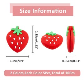 SUPERFINDINGS 10Pcs 2 Colors Strawberry Tennis Dampeners Soft Silicone Racket Shock Absorbers Cute Cartoon Vibration Dampeners for Women Tennis Players Tennis Racket Protection