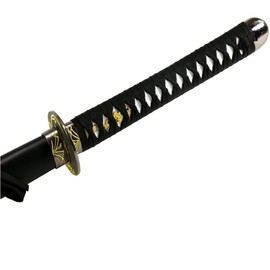 Vulcan Gear Classic Handmade Sharp Japanese Katana Samurai Sword with Scabbard and Single Sword Wood Stand - Choose You Handle Style (Orchid Tsuba)