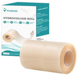 Hydrocolloid Roll for Wound Care, Hydrocolloid Patch Bandages with Self-Adhesive, Bed Sore Bandages, Highly Absorbent for Burn, Blister, Acne Care, Sterile and Waterproof (3in x 8ft)