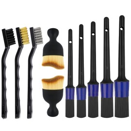 OHVBAEON 10Pcs Car Detailing Brushes Car Detailing Kit, Car Interior Cleaning Kit Soft Wheel Cleaning Brush for Cleaning Interior and Exterior of Car