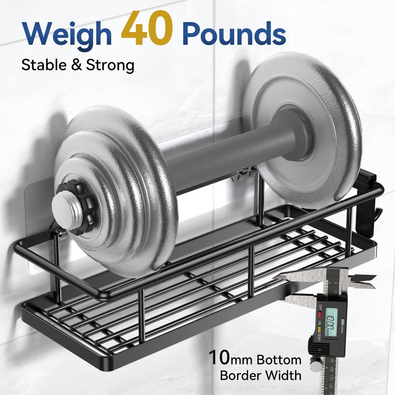 YASONIC Shower Caddy Adhesive, No Drill Bathroom Shower Organizers, with