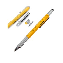 Stocking Unique Gadget Stuffers Novelty Gifts 6 in 1 Pens, Multitool Pen Construction Tools Office Supplies DIY Gifts for Dad, Men, Husband Carpenter Stylus Ruler Level Screwdriver Ballpoint Pen