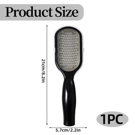Foot Files Foot Grater Hard Skin Remover Foot Blade Callus Remover with Dead Skin Catcher for Mess-Free Pedicures, Heel Scraper for Cracked Heel Treatment, Wet & Dry Use Feet Rasp,Black