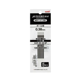 Mitsubishi Pencil Ballpoint Pen Refill Jetstream 0.38 Multi-Color Multi-Function Black 5 Set SXR80385P.24