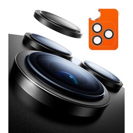 TORRAS 3-Year Ultimate Durability for iPhone 16 Pro Max/16 Pro Camera Lens Protector - 1:1 Invisible Fit & Ultra Clarity, Military-Grade 9H+ Aerospace Glass Anti-Scratch Easy Installation, Black Titanium