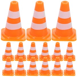Toddmomy 50Pcs Mini Traffic Cones Miniature Traffic Cones Traffic Signs Road Street Signs Toys Traffic Barricade Toys Construction Traffic Sign Toys for Sand Table Engineering Construction