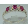 LetsBuyGold 925 Sterling Silver Natural Ruby and Opal Womens Eternity