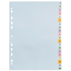 Exacompta - Ref 2621E - 1 Index of Pastel Card 170gsm Forever with 20 alphabetical push buttons from A to Z - A4 format for organising - Dimensions: 22.5 x 29.7 cm - Assorted Pastel Colours