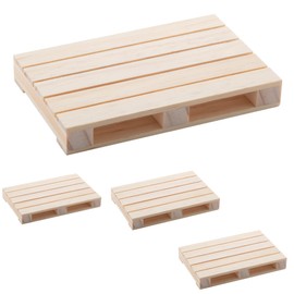 noTrash2003, Set of 4 Wooden Coasters for Cups and Small Pots, Cool Euro Pallet Design