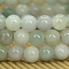 Angelstones Natural Green White Jade Gemstone 6mm Round Beads Stretch