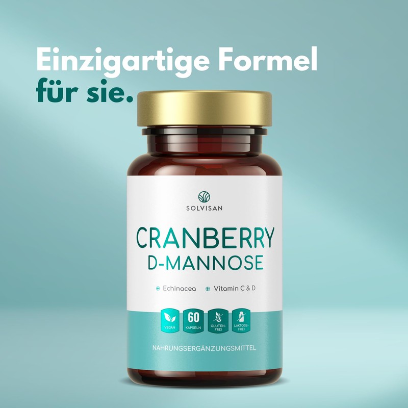 Solvisan Cranberry D-mannose for bladder and urinary tract - supplemented