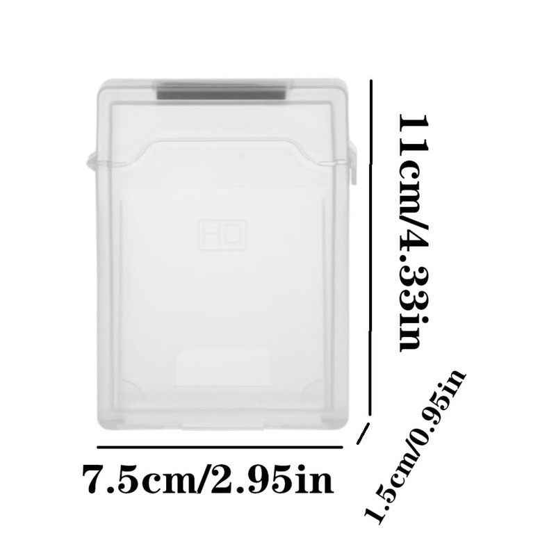 5Pcs 2.5 inch Plastic HDD Case, Hard Disk Drive Transparent