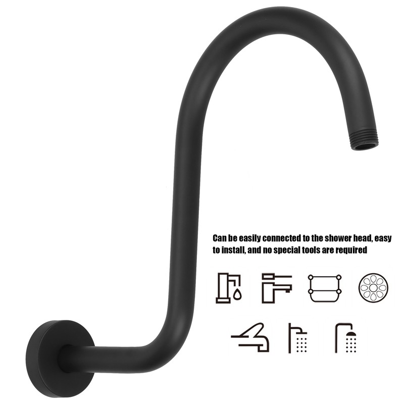Shower Arm S Shape Gooseneck Stainless Steel Shower Head Extension